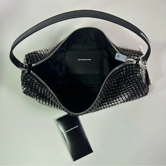 NEW Alexander Wang Heiress Flex Bag in Black Aged Crystal - Picture 8 of 12